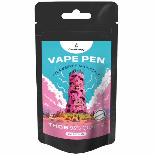 Canntropy THCB Vape Pen Strawberry Shortcake 1ml, THCB 95%